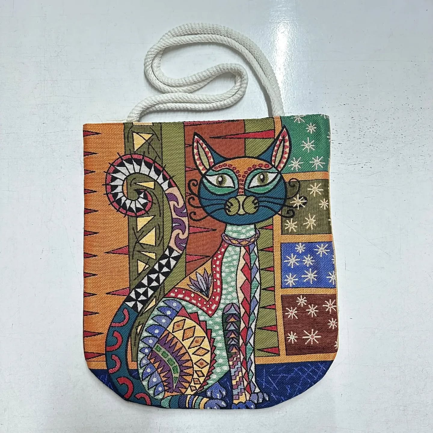 Sanatçı Tasarımı Premium Goblen Kedi Çantası 🎨