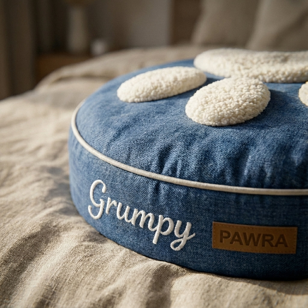 Premium Evcil Hayvan Yatağı – Dostunuzun Adıyla Kişiselleştirilmiş Konfor + ÜCRETSİZ Bakım Rehberi